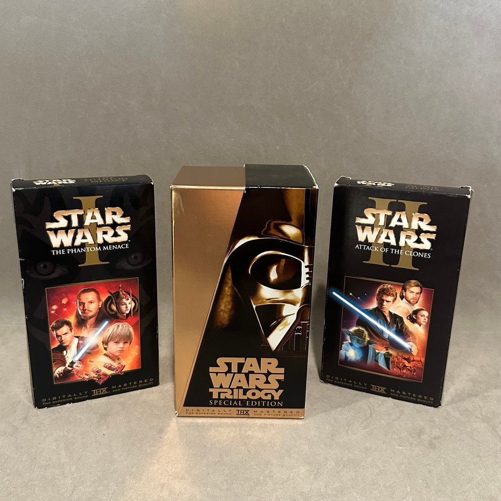 Star Wars VHS Lot Special Edition Trilogy Episode I II Phantom Menace Clones